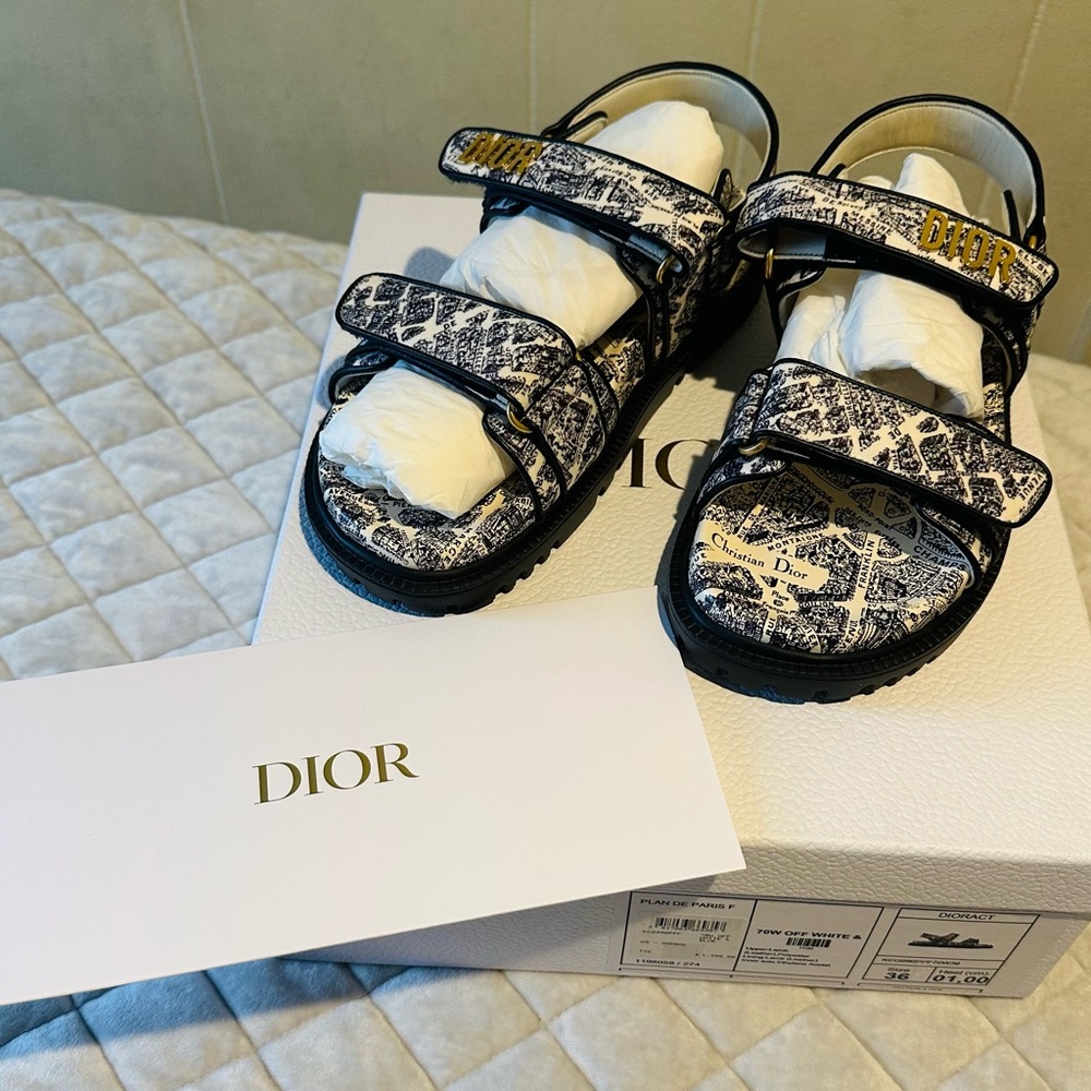 Dior Kids Black and White Sandals